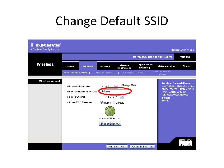 Change Default SSID 