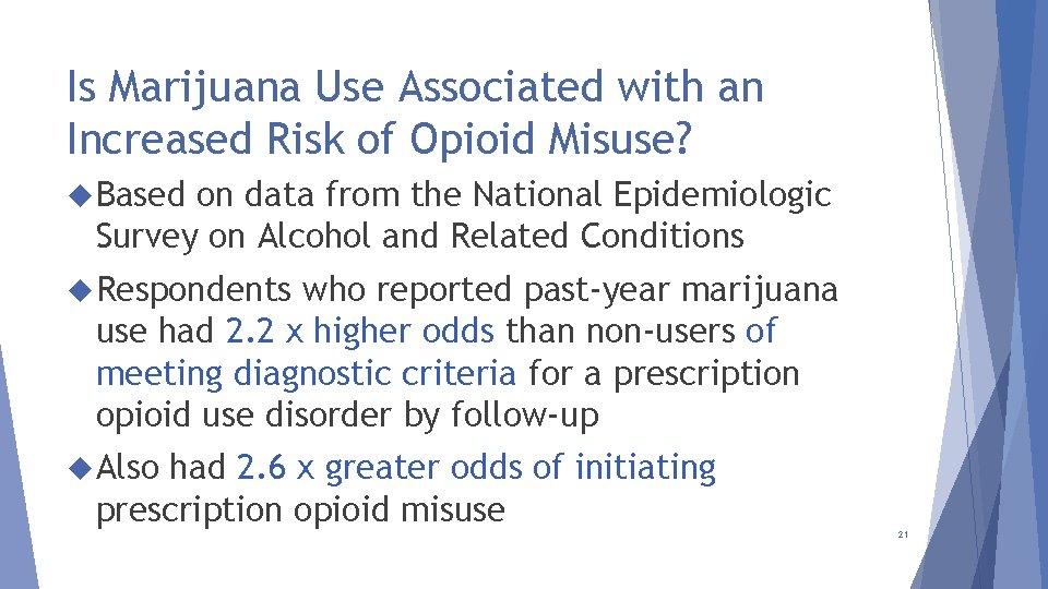 Is Marijuana Use Associated with an Increased Risk of Opioid Misuse? Based on data