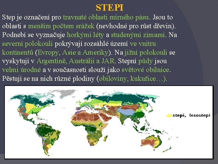 STEPI Step je označení pro travnaté oblasti mírného pásu. Jsou to oblasti s menším