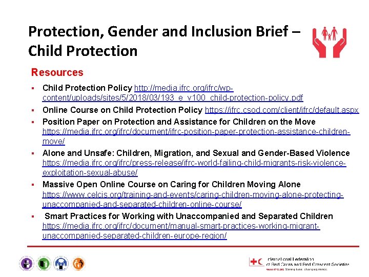 Protection, Gender and Inclusion Brief – Child Protection Resources § § § Child Protection