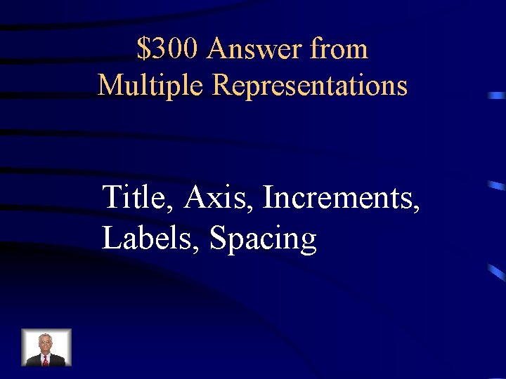 $300 Answer from Multiple Representations Title, Axis, Increments, Labels, Spacing 