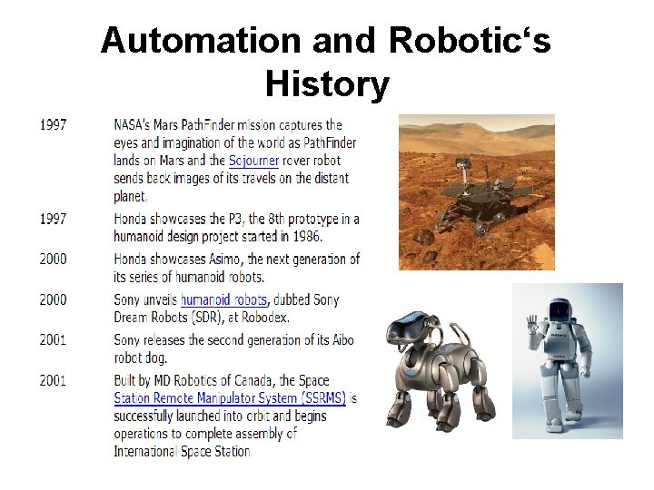 Automation and Robotic‘s History 