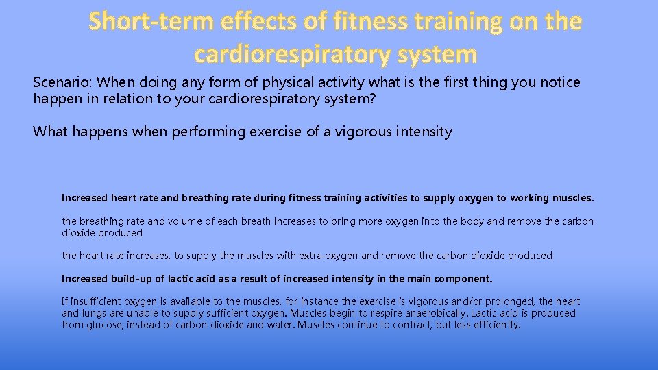 Scenario: When doing any form of physical activity what is the first thing you