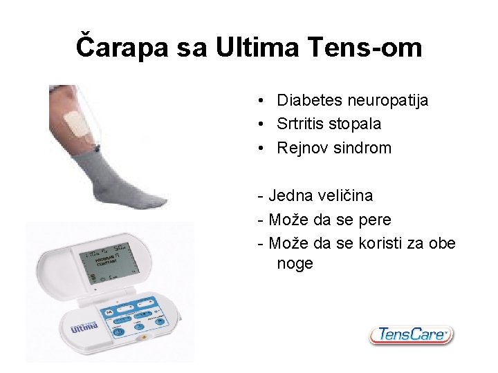 Čarapa sa Ultima Tens-om • Diabetes neuropatija • Srtritis stopala • Rejnov sindrom -