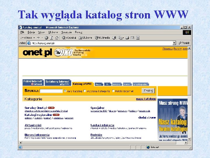 Tak wygląda katalog stron WWW 