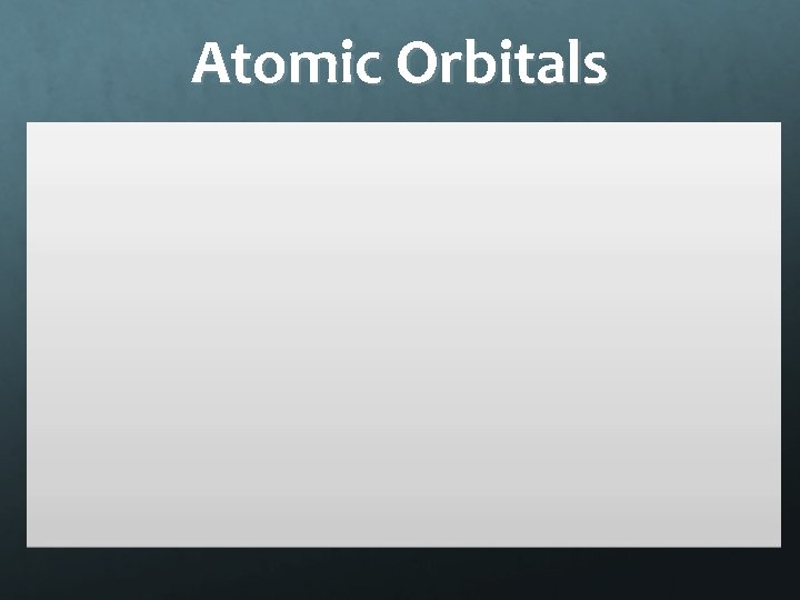 Atomic Orbitals 