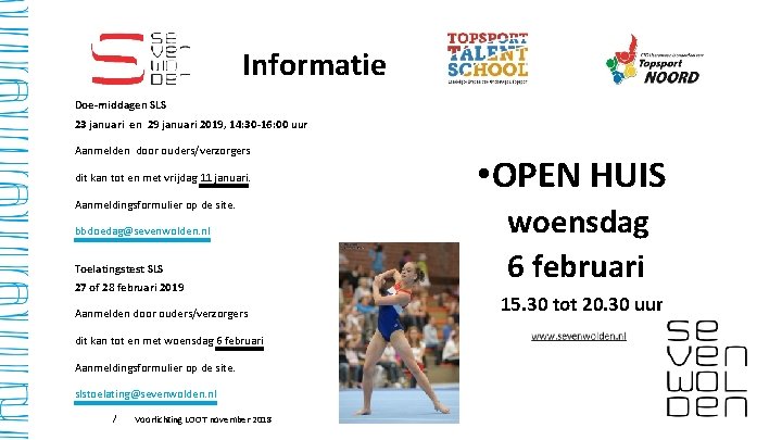 Informatie Doe-middagen SLS 23 januari en 29 januari 2019, 14: 30 -16: 00 uur