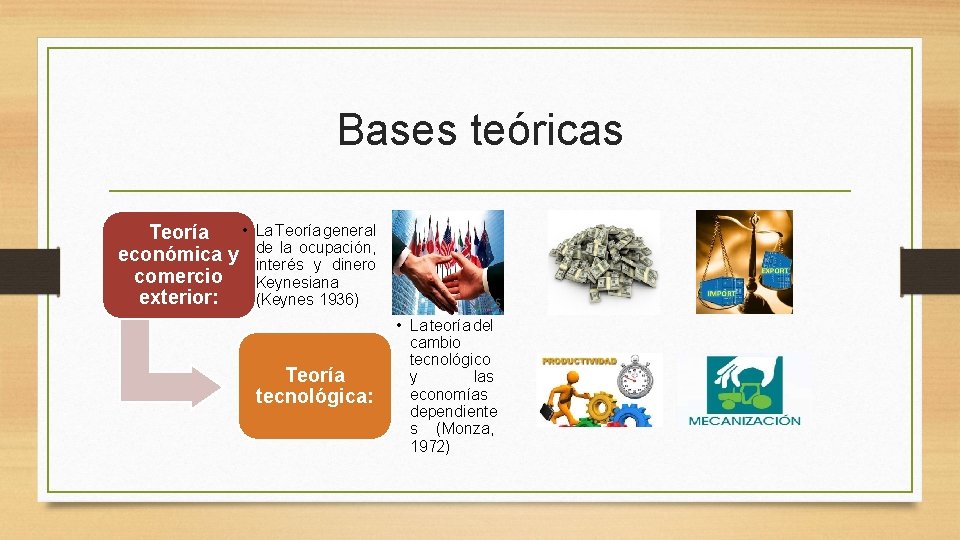 Bases teóricas Teoría • económica y comercio exterior: La Teoría general de la ocupación,