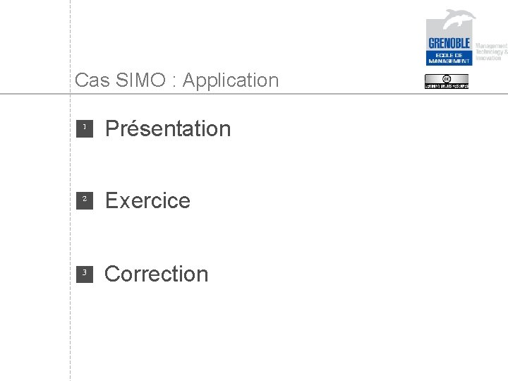 Cas SIMO : Application 1 Présentation 2 Exercice 3 Correction 