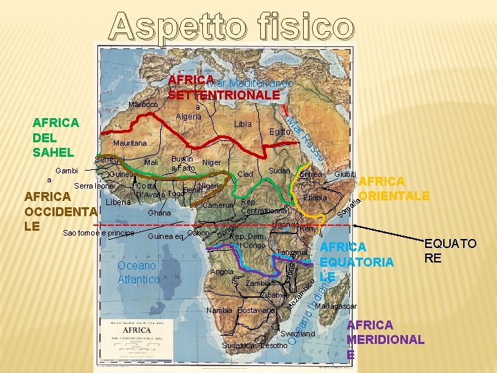 Aspetto fisico Libia R Egitto ar M Mauritana Senegal Burkin a Faso Niger Gambi