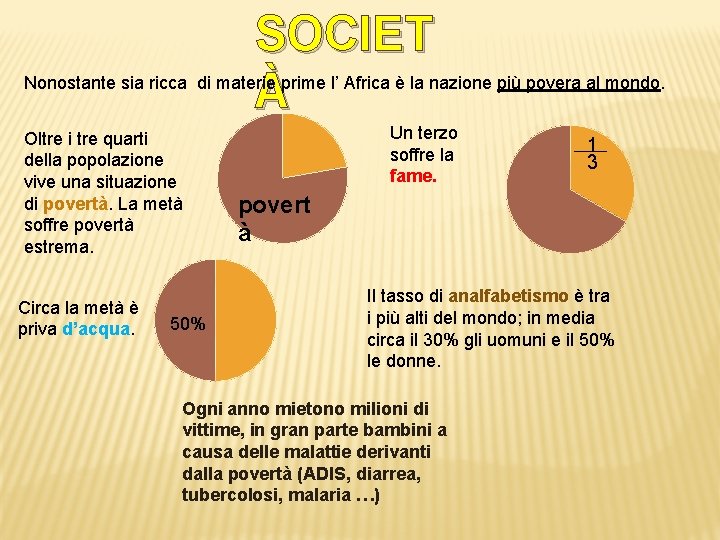 SOCIET À Nonostante sia ricca di materie prime l’ Africa è la nazione più