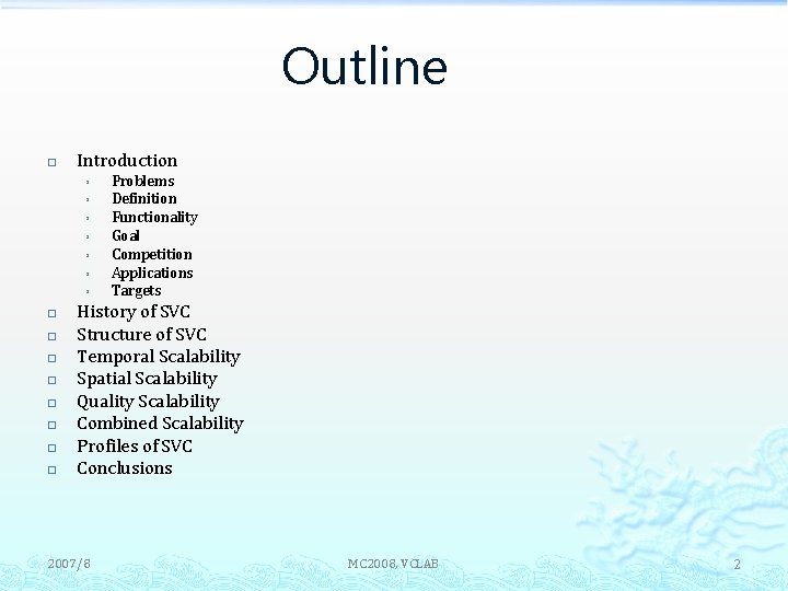 Outline � Introduction ³ ³ ³ ³ � � � � Problems Definition Functionality