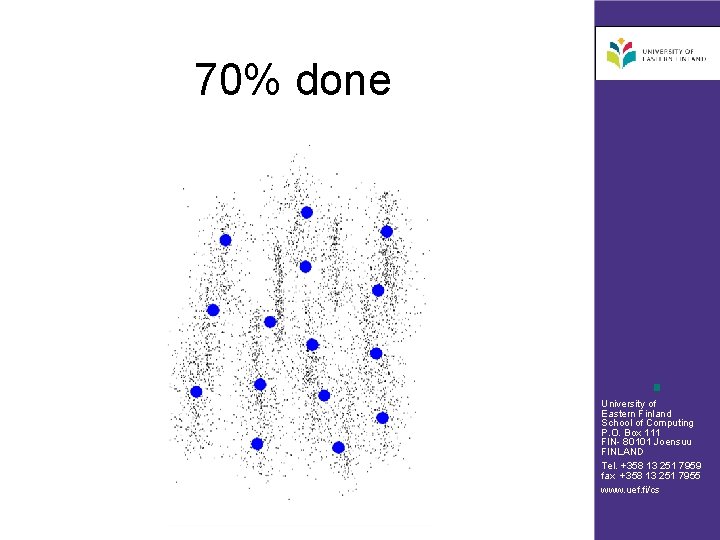70% done University of Eastern Finland School of Computing P. O. Box 111 FIN-