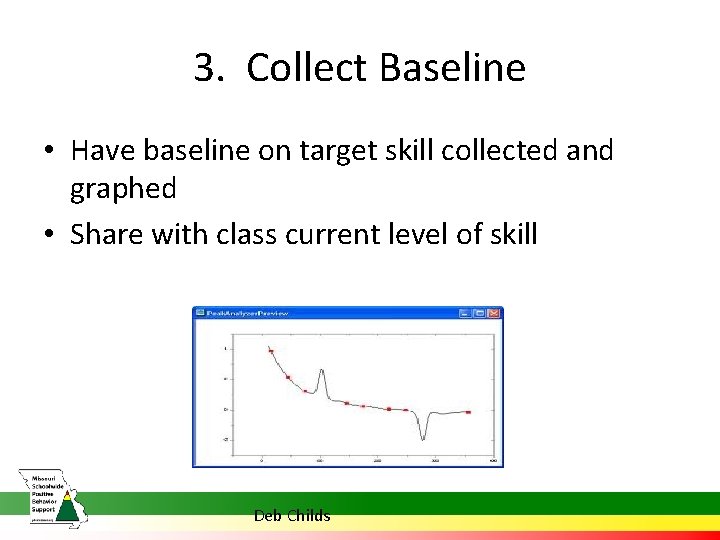 3. Collect Baseline • Have baseline on target skill collected and graphed • Share