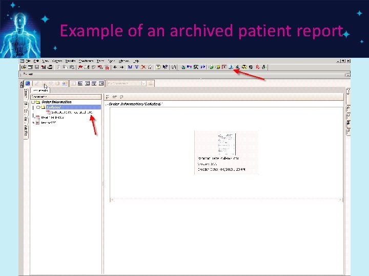 Example of an archived patient report 