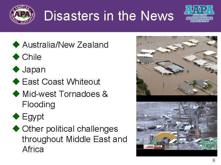 Disasters. Title in the News u Australia/New Zealand u Chile u Japan u East