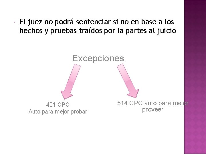  El juez no podrá sentenciar si no en base a los hechos y