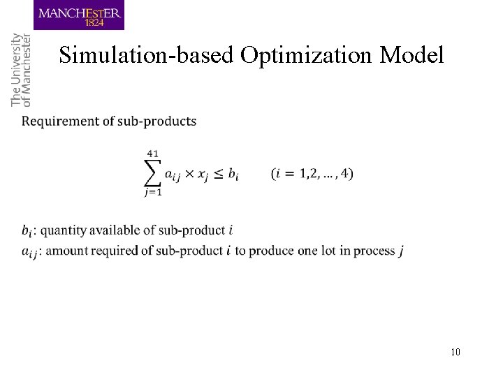 Simulation-based Optimization Model • 10 