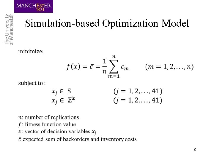 Simulation-based Optimization Model • 8 