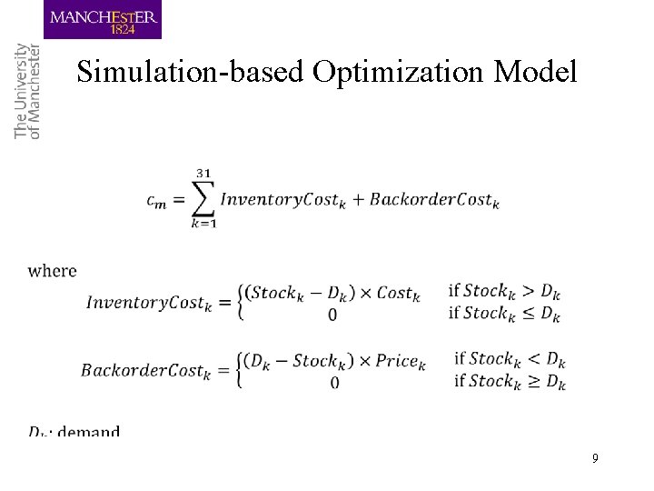 Simulation-based Optimization Model • 9 