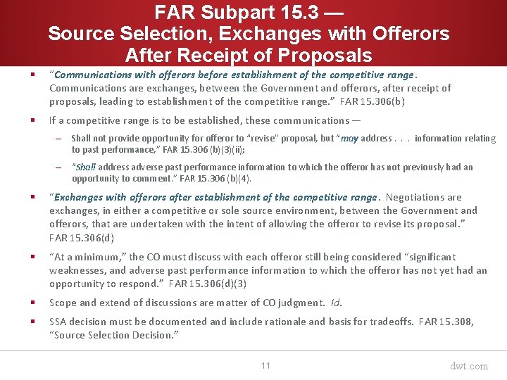 FAR Subpart 15. 3 — Source Selection, Exchanges with Offerors After Receipt of Proposals