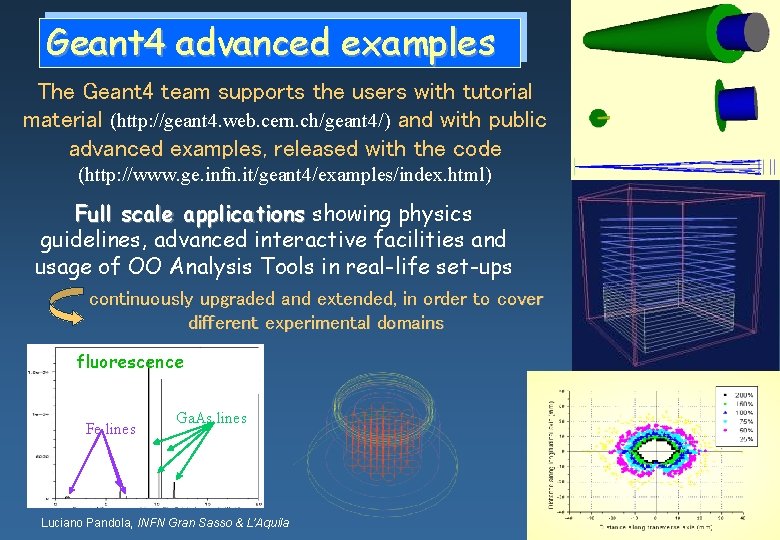 Geant 4 advanced examples The Geant 4 team supports the users with tutorial material
