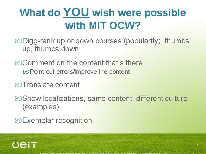 What do YOU wish were possible with MIT OCW? Digg-rank up or down courses