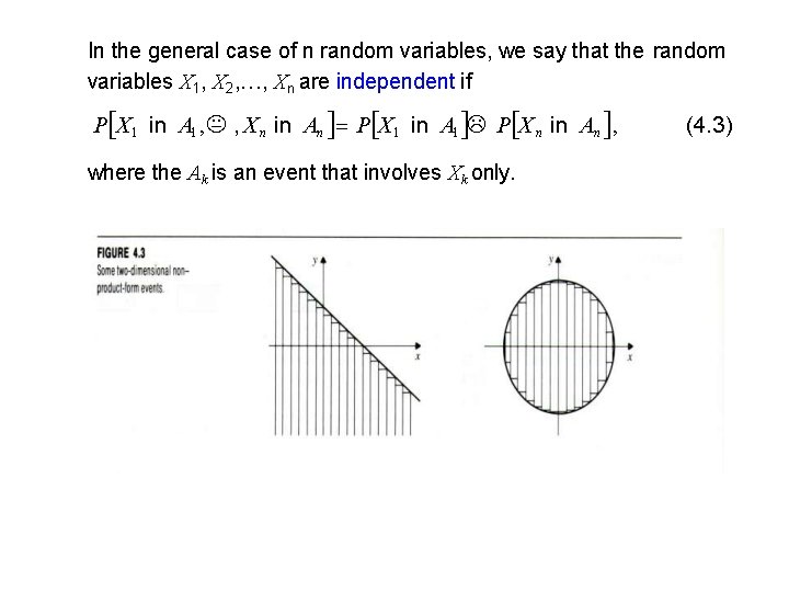 In the general case of n random variables, we say that the random variables