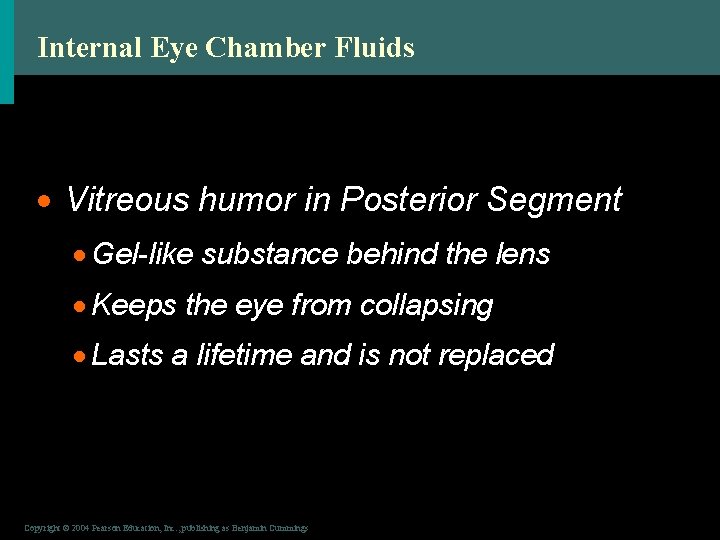 Internal Eye Chamber Fluids · Vitreous humor in Posterior Segment · Gel-like substance behind