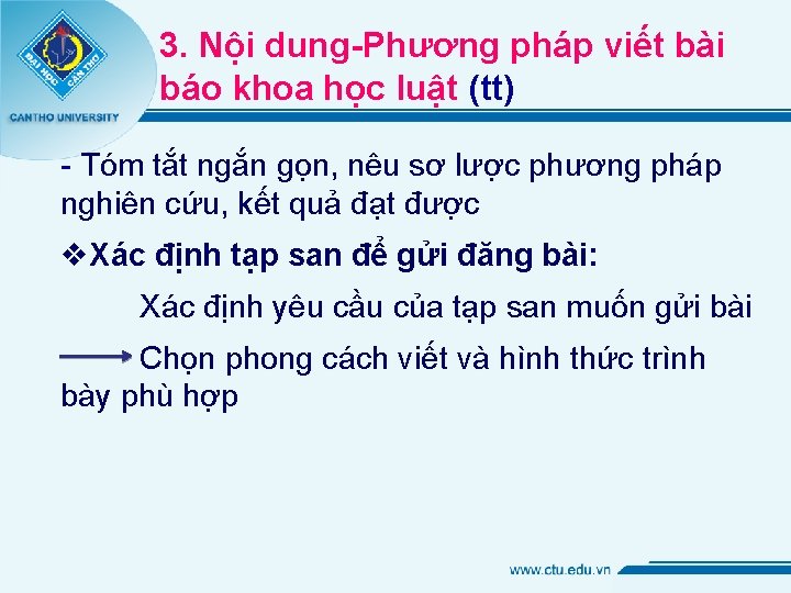 3. Nội dung-Phương pháp viết bài báo khoa học luật (tt) - Tóm tắt