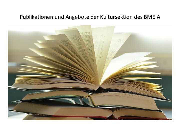 Publikationen und Angebote der Kultursektion des BMEIA 