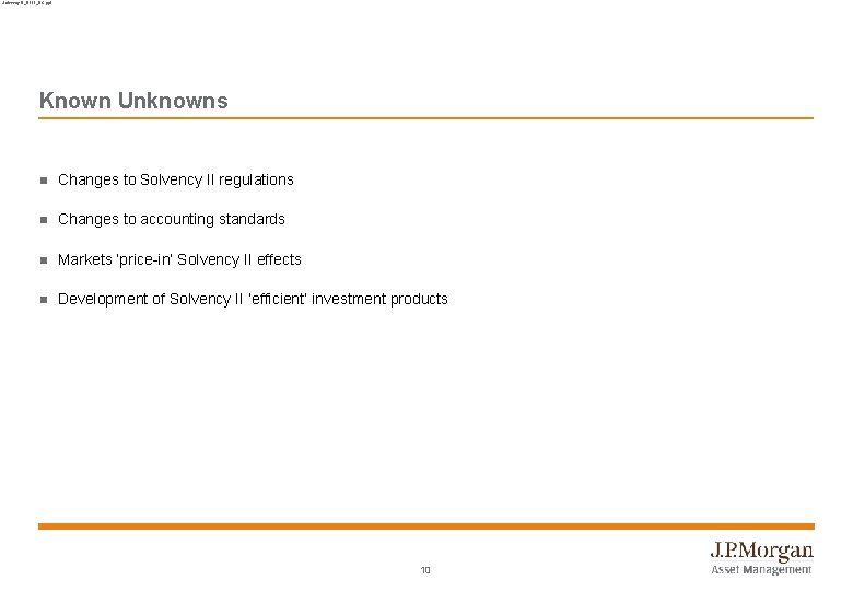 Solvency II_0111_BC. ppt Known Unknowns n Changes to Solvency II regulations n Changes to