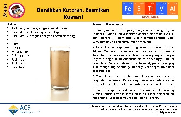Water Bersihkan Kotoran Basmikan Kuman Bahan Air Kotor
