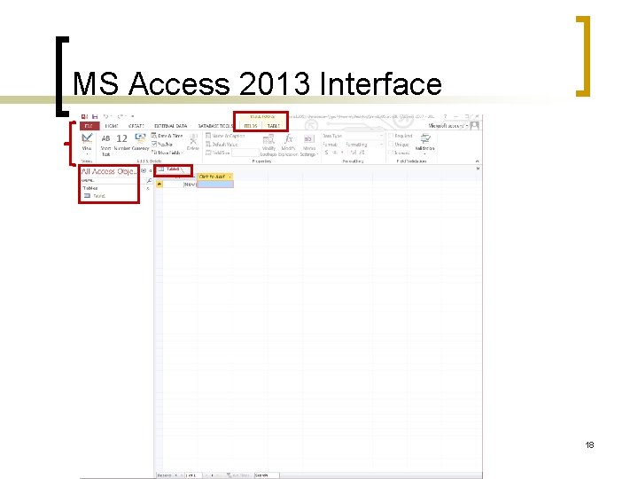 MS Access 2013 Interface 18 