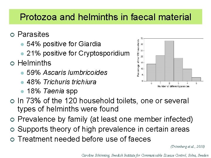 Protozoa and helminths in faecal material ¢ Parasites l l ¢ Helminths l l