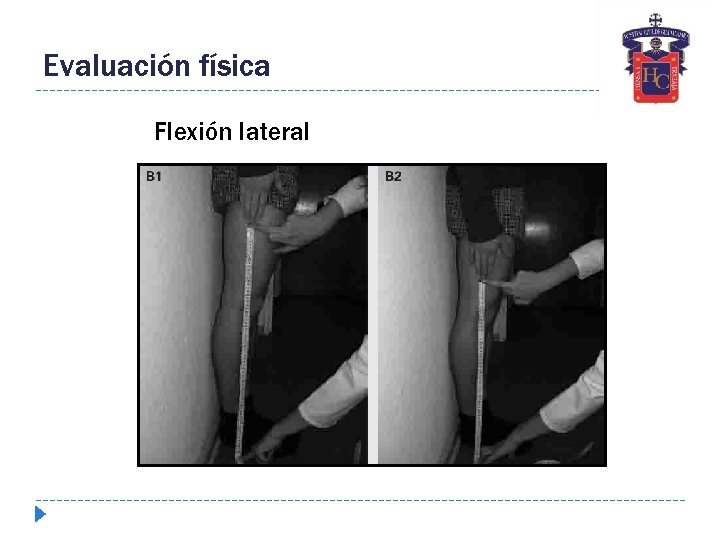 Evaluación física Flexión lateral 