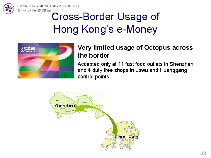 Cross-Border Usage of Hong Kong’s e-Money Very limited usage of Octopus across the border