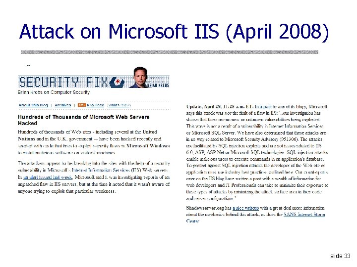 Attack on Microsoft IIS (April 2008) slide 33 
