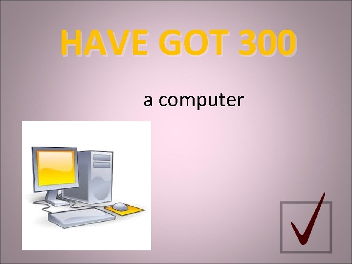 HAVE GOT 300 a computer 