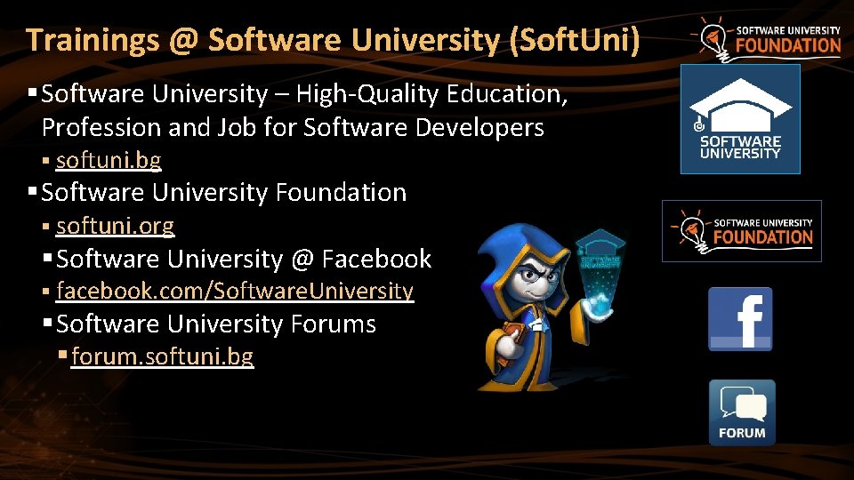 Trainings @ Software University (Soft. Uni) Software University – High-Quality Education, Profession and Job