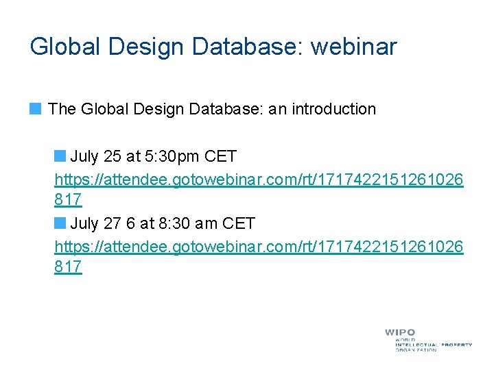 Global Design Database: webinar The Global Design Database: an introduction July 25 at 5: