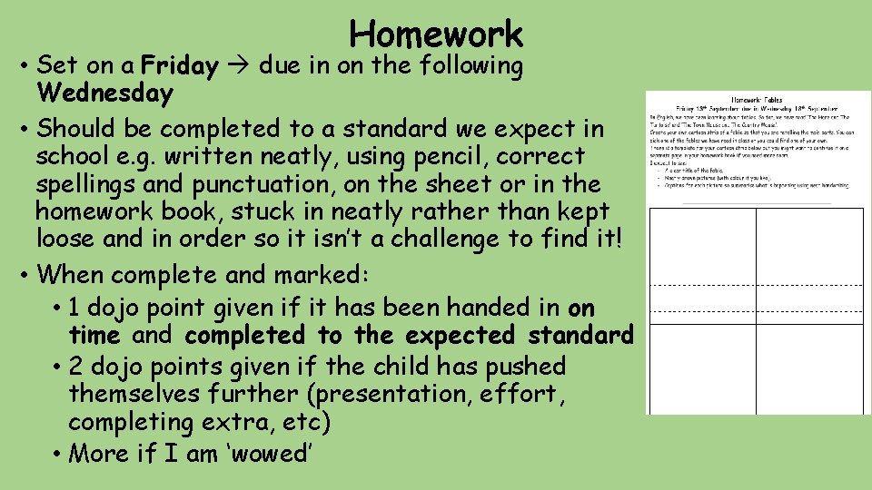 Homework • Set on a Friday due in on the following Wednesday • Should