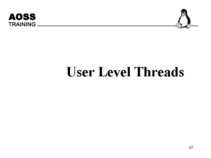 User Level Threads 67 