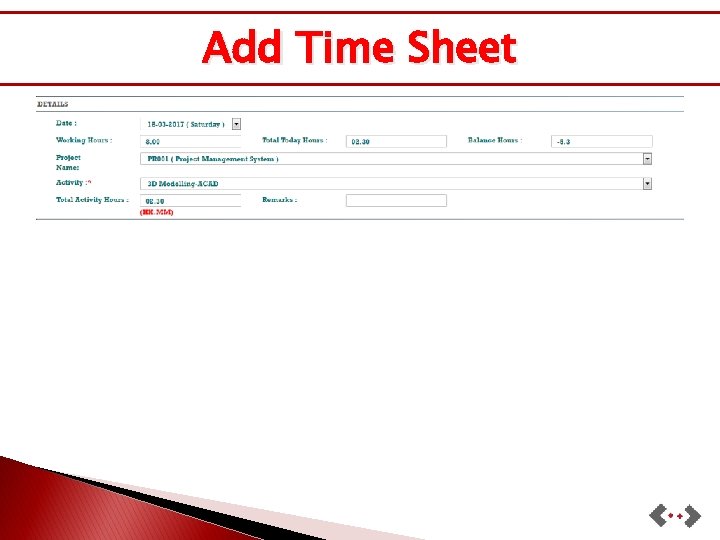 Add Time Sheet 