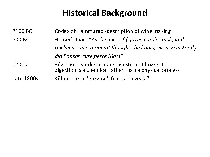 Historical Background 2100 BC 700 BC 1700 s Late 1800 s Codex of Hammurabi-description