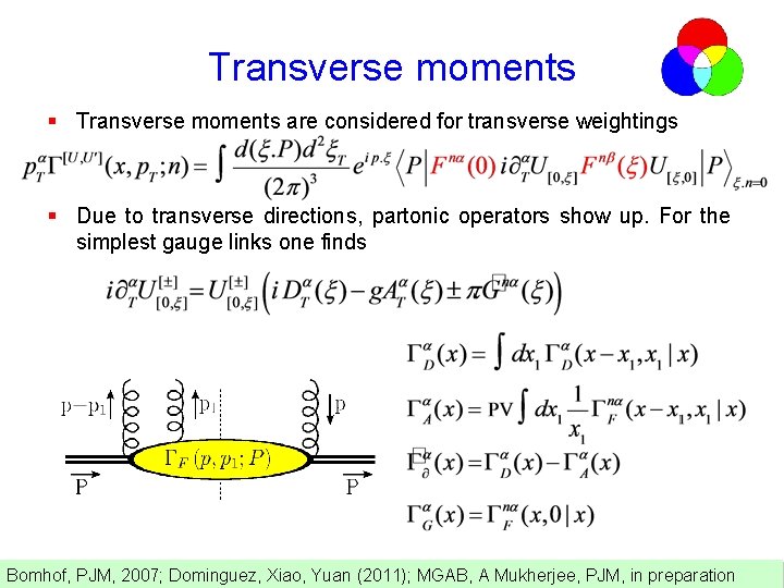 Transverse moments § Transverse moments are considered for transverse weightings § Due to transverse