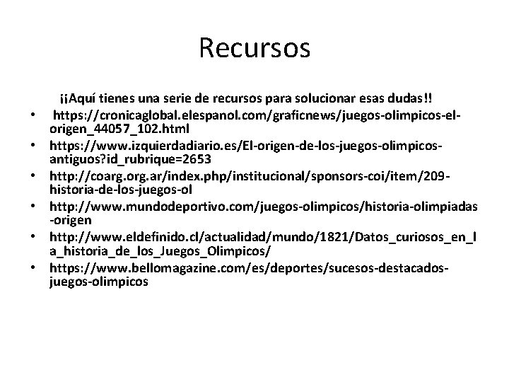 Recursos ¡¡Aquí tienes una serie de recursos para solucionar esas dudas!! • https: //cronicaglobal.