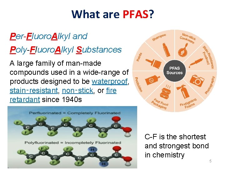 What are PFAS? Per-Fluoro. Alkyl and Poly-Fluoro. Alkyl Substances A large family of man-made