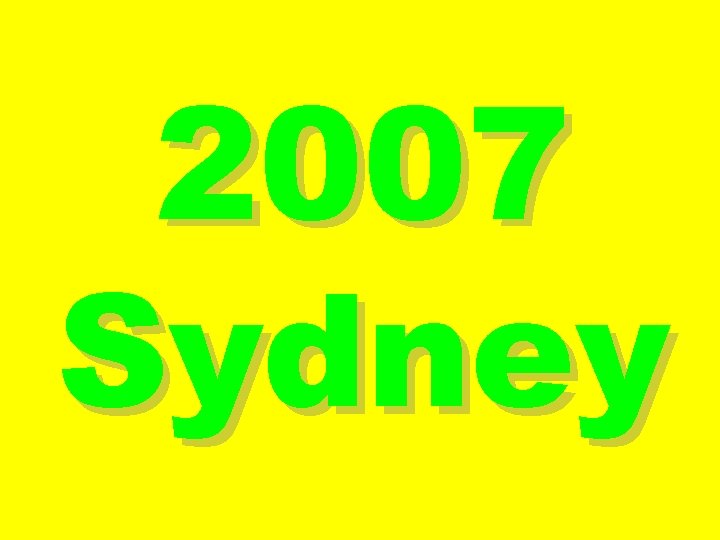 2007 Sydney 