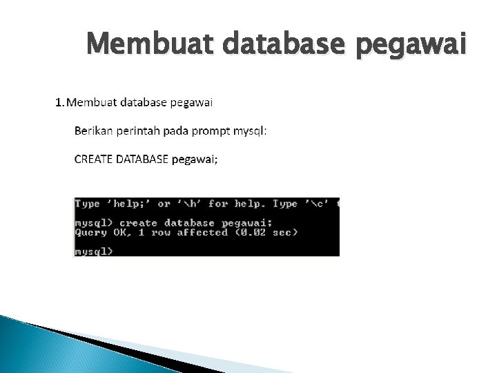 Membuat database pegawai 